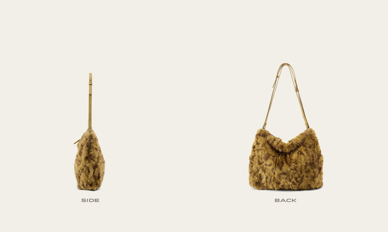 JACD Brown Plush Leopard Tote Bag