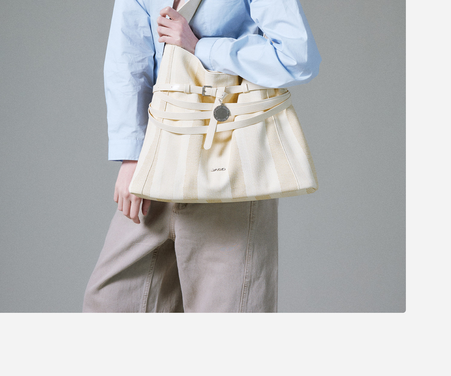 JACD Linen Magnetic Snap Shoulder Bag