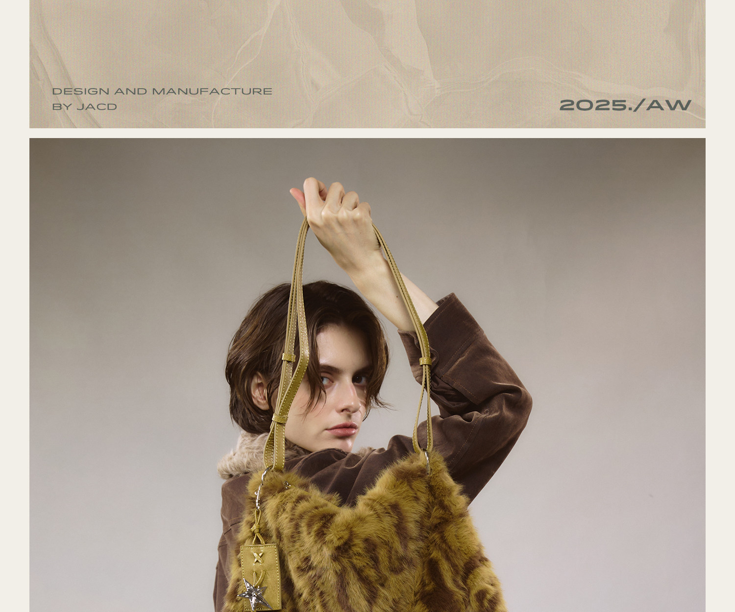 JACD Brown Plush Leopard Tote Bag