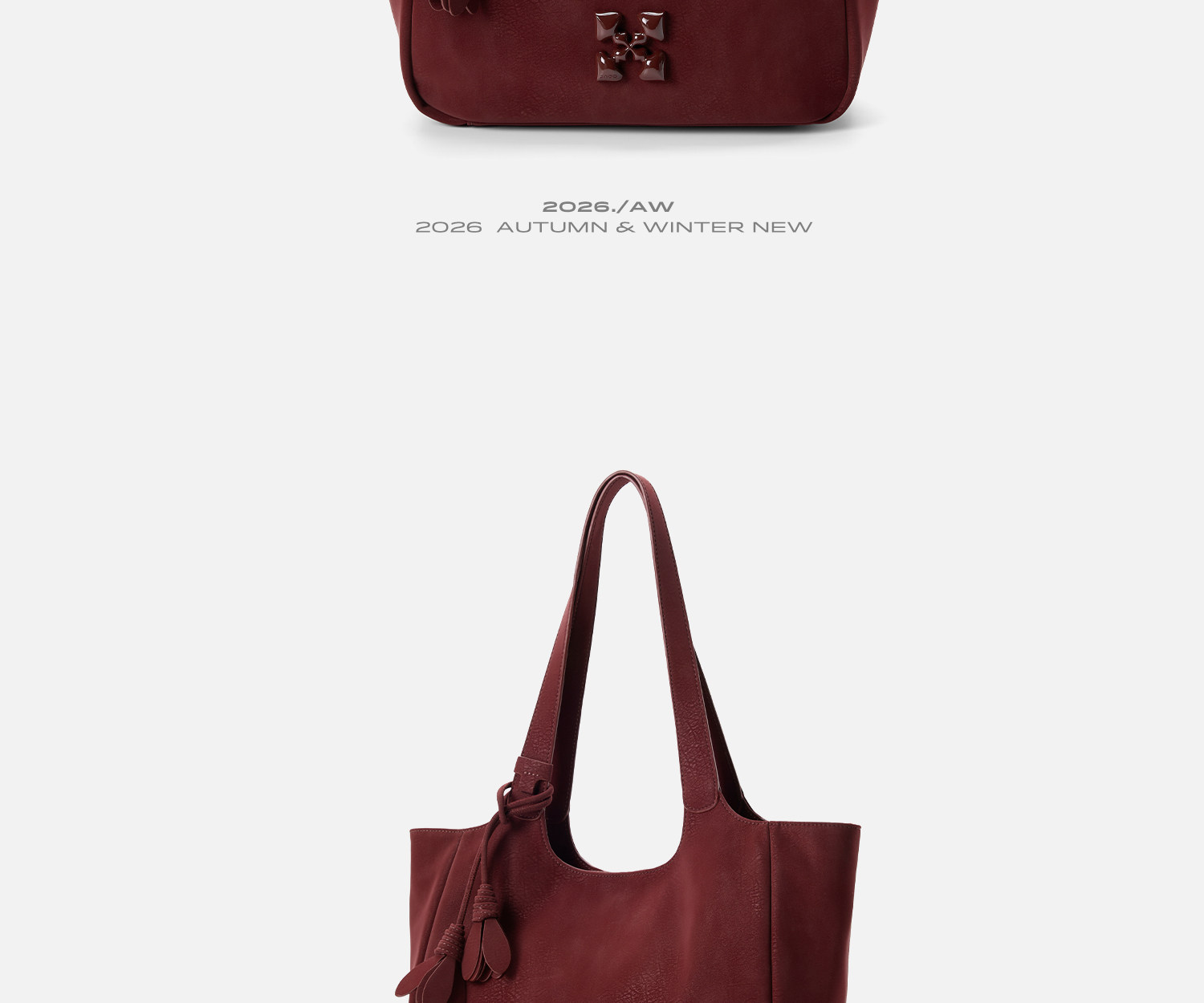 JACD Faux Leather Magnetic Snap Tote Bag
