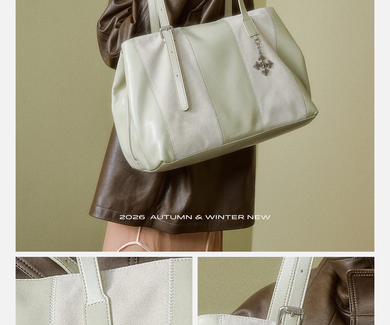JACD Cardamom Green Leather Tote Shoulder Bag
