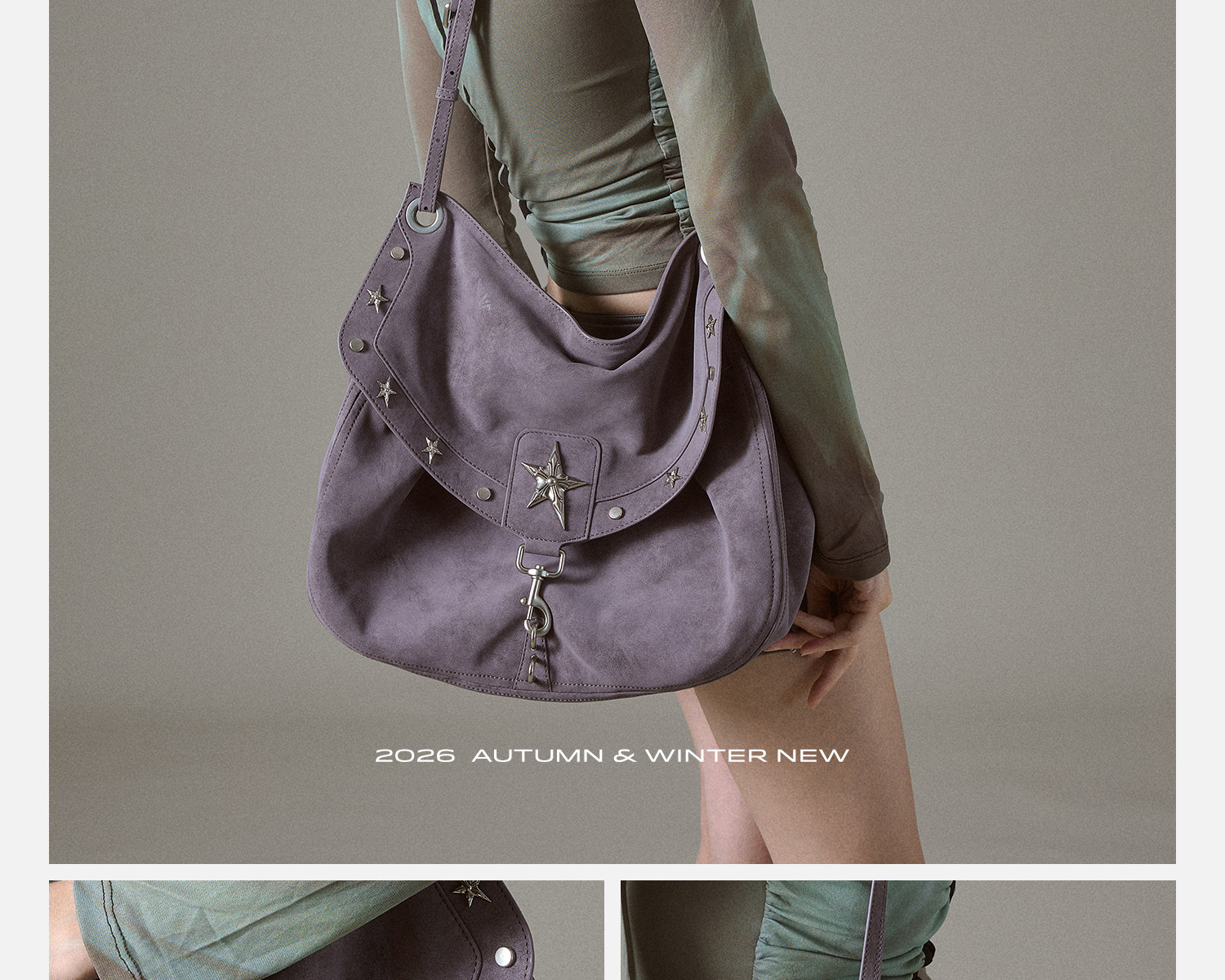 JACD Mist Purple Flap-Top Shoulder Bag