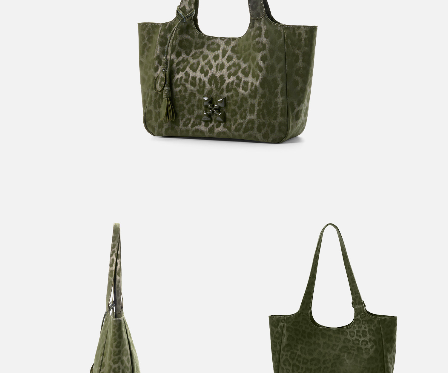 JACD Leopard Print Magnetic Snap Shoulder Bag