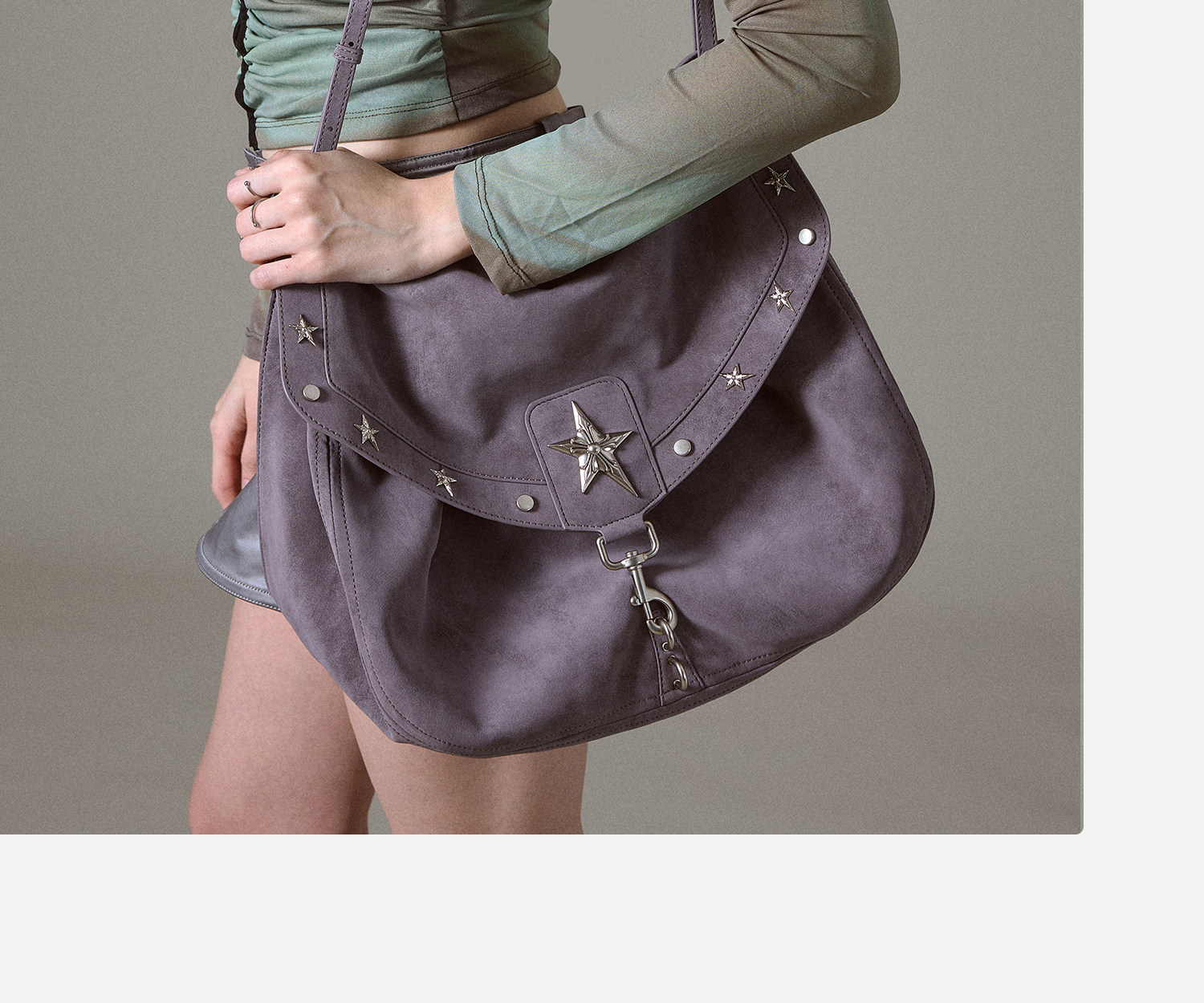 JACD Mist Purple Flap-Top Shoulder Bag