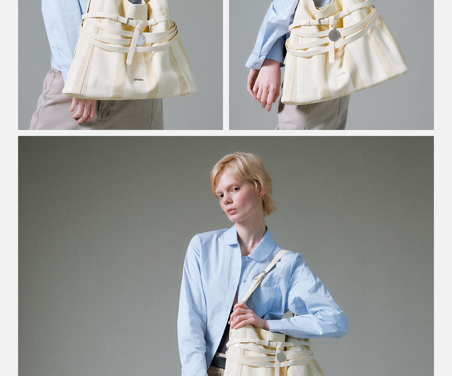 JACD Linen Magnetic Snap Shoulder Bag