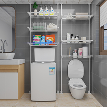 Drum washing machine shelf Floor-to-ceiling bathroom clamshell side top-to-top toilet Open balcony storage rack