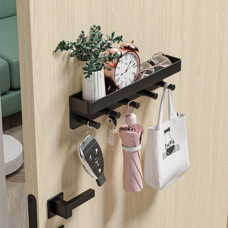 Doorway Key Hanging wall Contained Free Creative Stainless Steel Bedroom Wall-mounted Door Rear Hook Shelf