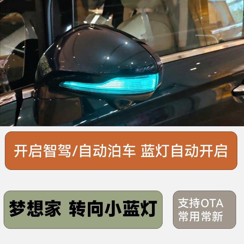 Lantu Dreamer Rearview Mirror Turn Signal Blue Light, Autonomous Driving Turn Signal Indicator, Tail Light Logo Blue Light Lantu Dreamer Rearview Mirror Turn Signal Blue Light, Autonomous Driving Turn Signal Indicator, Tail Light Logo Blue Light
