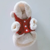 Рождественская новогодняя осень и зима плюс бархат -красные домашние собака Год одежды кролика Держите теплый плюшевый бишон beau