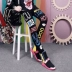 Quần legging nữ nữ màu đen phần mỏng mặc cá tính Kiểu quần dài kiểu quần bó sát ống quần skinny in chân quần jogger nữ Khởi động cắt