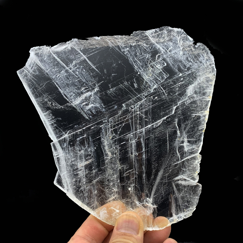 Morning Light Natural Translucent Gypsum Plate-Shaped Raw Stone Ornament Crystal Specimen Educational Gemstone Demagnetizing Decorative Stone