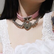 BAY handmade double chain love lock neck ring bound collar