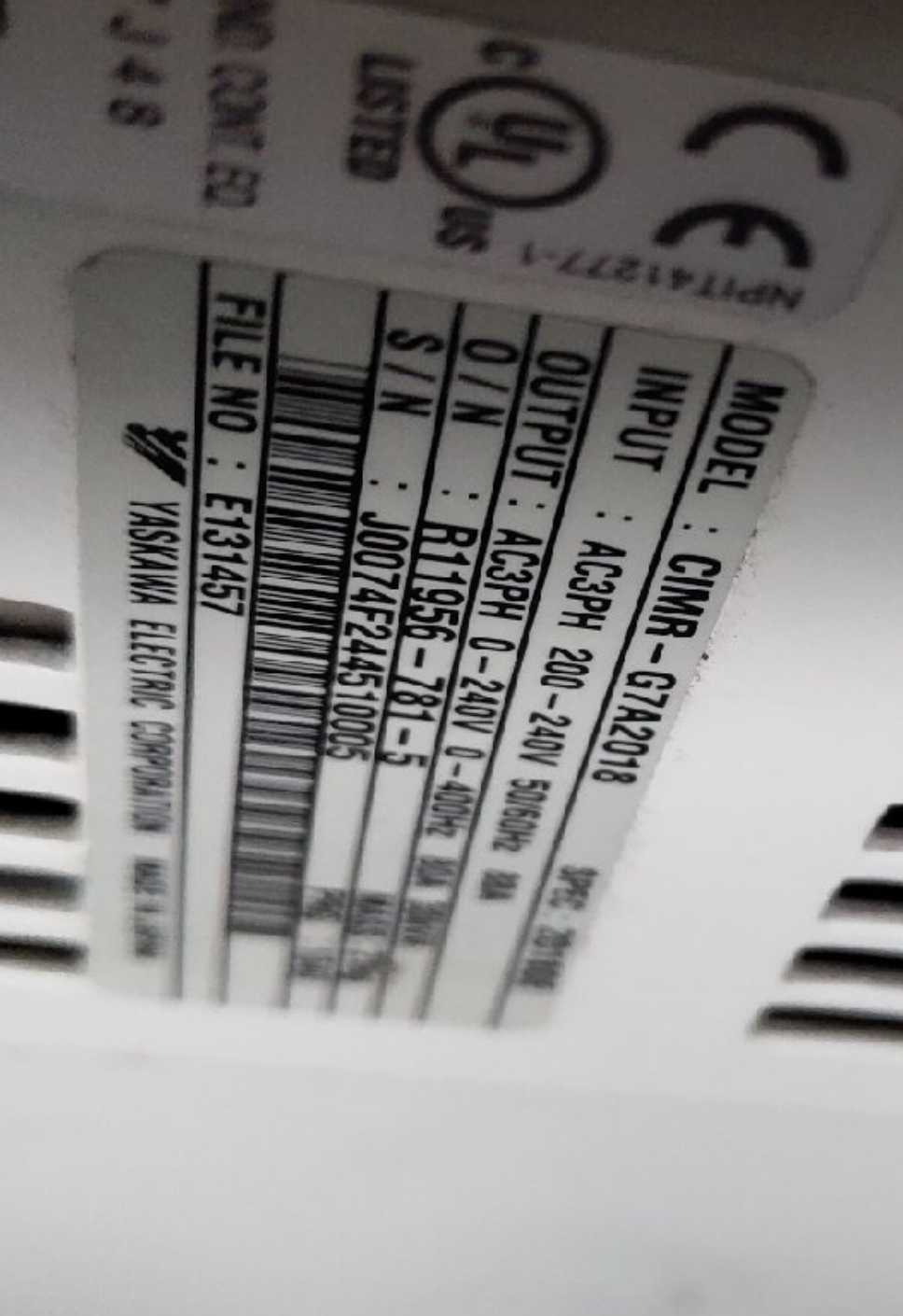 Yaskawa Inverter G7 200V 11kw 18 5kw 22kw CIMR-G7A2011 2018 2022