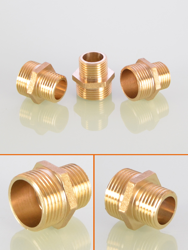 Copper-in-diameter heterodiameter internal connection external wire diameter double male screw copper joint size head internal diameter double male screw