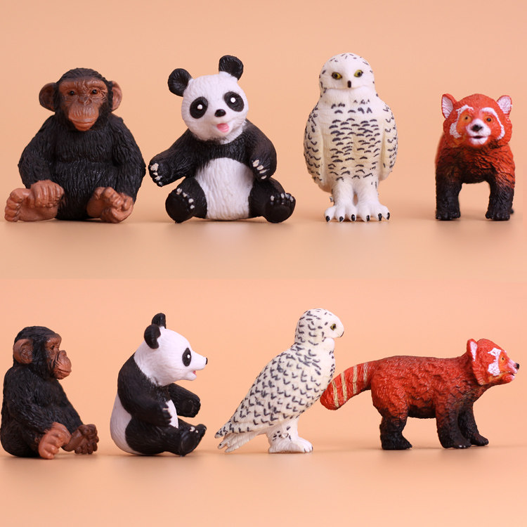 Simulation of small animal genuine bulk panda small panda eagles model mini-fixture model toy