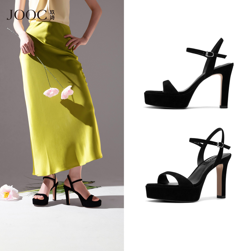 [Show-Stopping Glamour] Jooc Waterproof Platform Ultra High Heel Sandals for Women 2026 Spring/Summer New Open-Toe Fashion Shoes