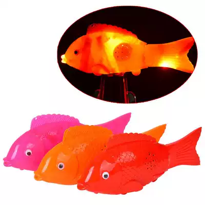 Electric solid color fish music swing fish singing swimming three lights solid color fish will wag tail fish stall toy wholesale