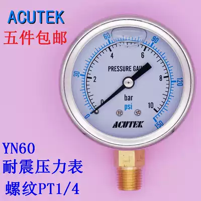 ACUTEK hydraulic pressure anti-seismic shock-resistant pressure gauge YN60 10bar PT1 4