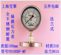 ACUTEK flange stainless steel shock-resistant diaphragm pressure gauge YN100BF-MF 1MPA DN15 material 316