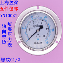 Axial seismic hydraulic pressure gauge YN100ZT 10bar G1 2