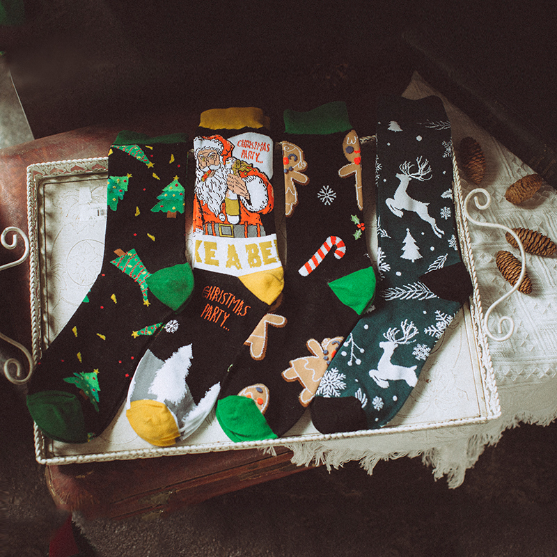 Christmas Socks Couple Gift Box Mid-Tube Women's ins Trendy Autumn and Winter Personalized Street Style Men's Pure Cotton Harajuku Style Christmas Socks Couple Gift Box Mid-Tube Women's ins Trendy Autumn and Winter Personalized Street Style Men's Pure Cotton Harajuku Style