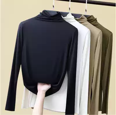High collar slim black modal cotton base shirt women's coat spring and autumn interior long sleeve 2020 new T-shirt thin