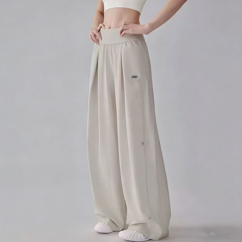 Aloodo New Women's High-Waisted Casual Slimming Yoga Pants Sports Loose Straight-Leg Pants Fitness Wide-Leg Magic Pants