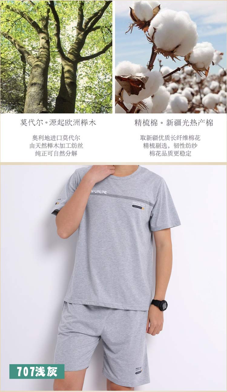 Quần áo thể thao trung niên cotton mỏng thể thao phù hợp với quần short nam tay ngắn - Thể thao sau bộ áo adidas