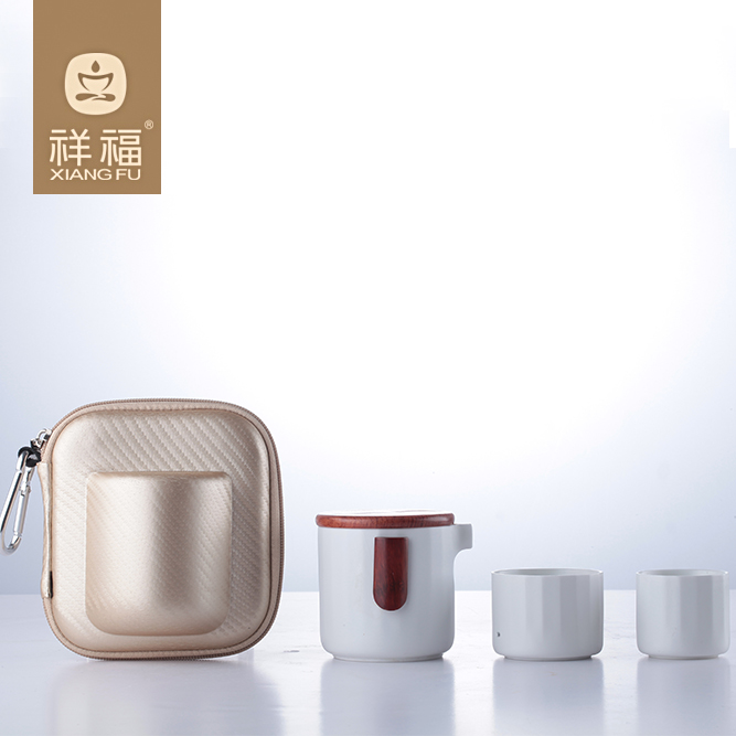 Happy auspicious travel kung fu tea set a pot of two simple along with package ceramic tea set