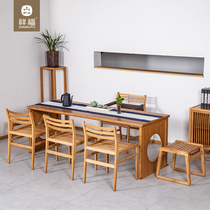 Xiangfu Kung Fu tea table Living tea table Tea room Zen space furniture New Chinese style simple tea drinking desk