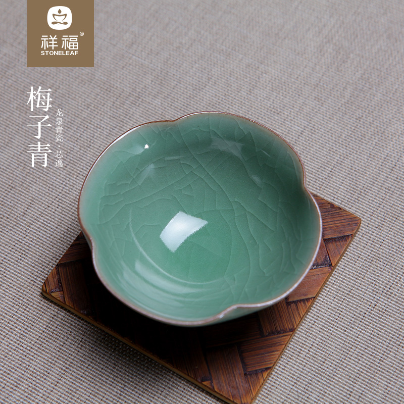 Auspicious fu tea kungfu tea cup manually longquan celadon ceramic tea cups elder brother up individual sample tea cup