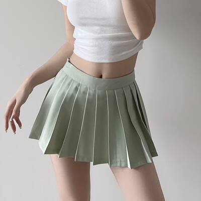 Long legs, ultra-short pleated skirt, schoolgirl style A-line skirt, anti-glare half skirt, versatile mid-waist mini skirt