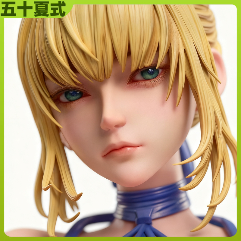 Eds Factory Swimsuit Sitting Pose Saber Altria Figure Car Desktop Anime Gift Model Ornament Merchandise