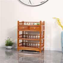 Tea Cabinet Living-room Tea Room Multilayer Tea Cup Tea Containing Shelf Solid Wood Shelving shelf Shelwood Elm Wood
