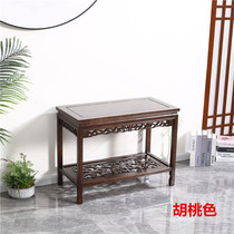Solid Wood Living Room Vintage Tea Table Fish Tank Shelf Flower Shelf Double Bonsai Table Home Solid Wood Small Tea Table Edge A Few Corners