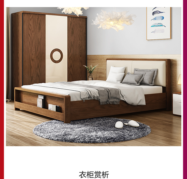 Nội thất phòng ngủ của Ma Royal Royal BW-20 sáp trắng khung gỗ nguyên khối cao bộ giường + tủ quần áo + bàn trang điểm - Bộ đồ nội thất giường ngủ giá rẻ