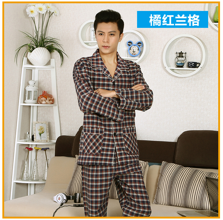 Mùa xuân và mùa thu đồ ngủ nam cotton dài tay phục vụ nhà mùa hè trung niên nam cotton mùa hè mỏng phần bông cộng với phân bón phù hợp đồ ngủ nam