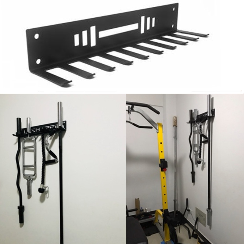 Wall mounted hook storage rackbarbell pole rack belt rack jump rope rack pull strap rack pull rope rack