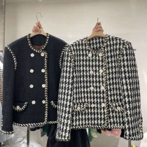 penny coat womens 2021 new womens thousand birds long sleeve loose autumn and winter coarse textile fashion temperament top