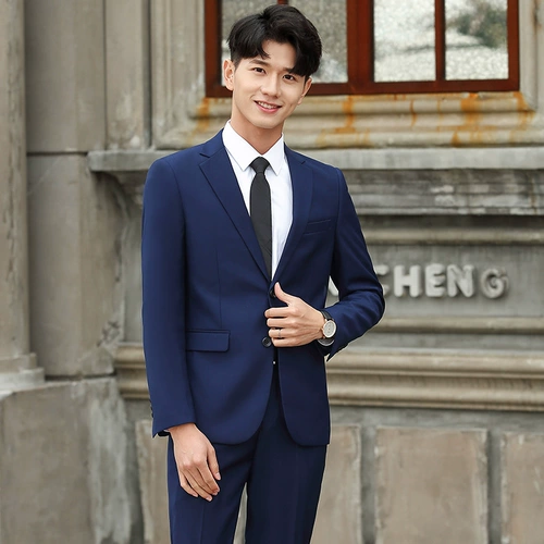 Мужской комплект, куртка, пиджак классического кроя, в корейском стиле