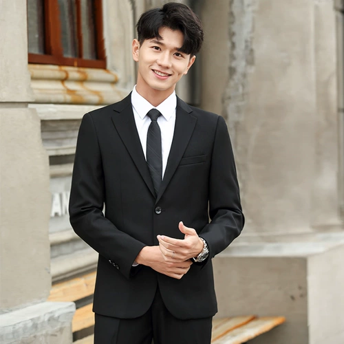 Мужской комплект, куртка, пиджак классического кроя, в корейском стиле