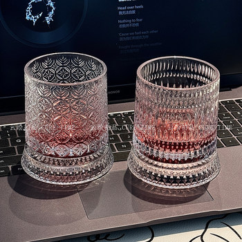 Wine Set with Rotating Wine Glasses, Whiskey Glasses, Home-Use Liquor Glasses, Light Luxury High-End Brandy Ice Ball Beer Glasses