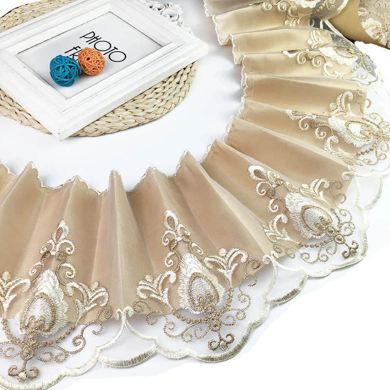 18 cm European style with lining cloth double layer of curtain splicing lace lace mesh yarn embroidered sofa cushion handmade accessories