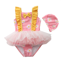 Childrens swimsuit Womens one-piece cute girl little princess baby baby swimsuit small childrens holiday swimwear INS