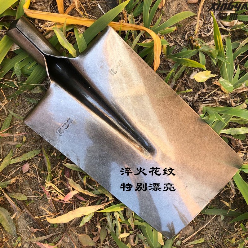 Steel shovel full steel high carbon steel thickened flat head turnod high carbon manganese steel agricultural landscaped iron and earth tree-planting tree outdoor