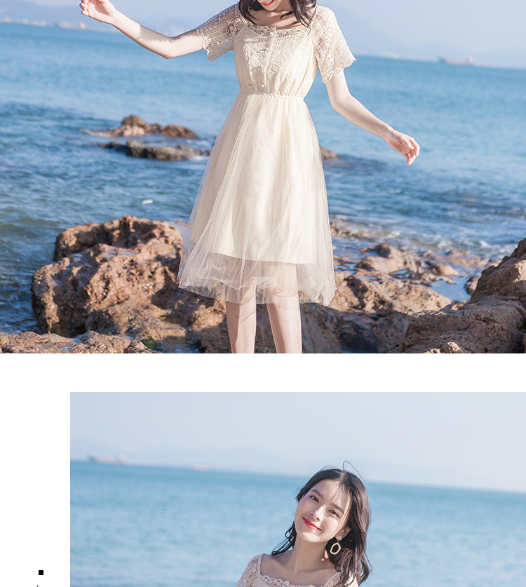 Mùa hè 2019 mới nhẹ nhàng công chúa yêu đầu tiên váy ren lưới ngọt ngào Pháp retro váy ngắn tay - Sản phẩm HOT kiểu váy đẹp