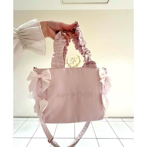 Японская ручка с бантиком, сумка на одно плечо