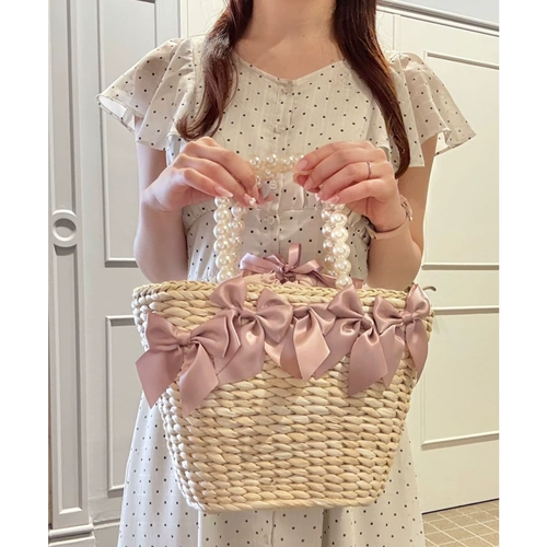 Sakura Sister, японская ограниченная серия EC, многоцветная сумочка ручной работы из кукурузной шелухи с бантиком для отдыха на природе