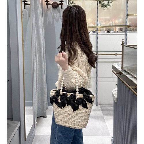 Sakura Sister, японская ограниченная серия EC, многоцветная сумочка ручной работы из кукурузной шелухи с бантиком для отдыха на природе