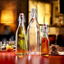 Italian imported lead-free transparent glass oil pot with lid oil bottle seasoning bottle kitchen vinegar balsamic oil seasoning bottle seal
